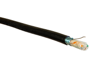 A black category 6 shielded OSP cable